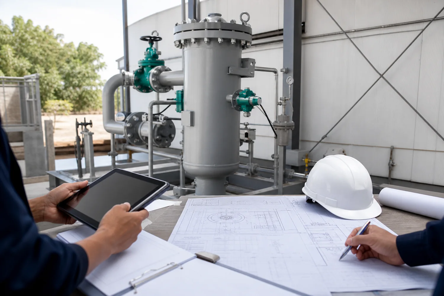 Natural gas filtration engineering review reference scene